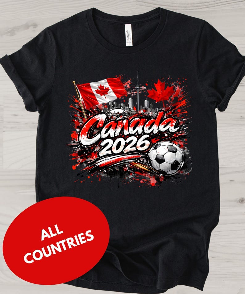 Canada 2026 Soccer Shirt, Canada Fan Tee, Matching Family Shirts, Kids & Adults Football Shirt, Canada Flag Futbol Gift
