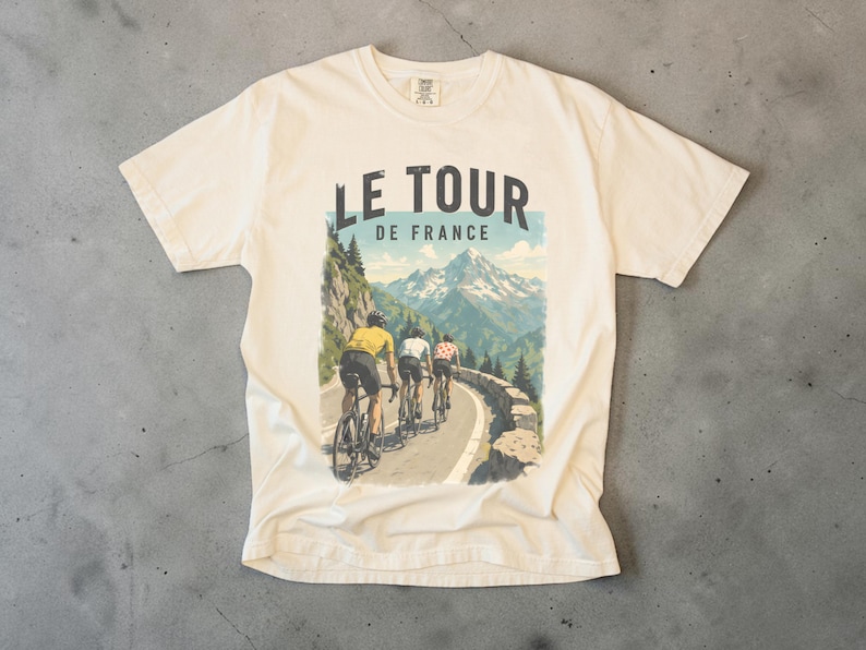 Le Tour De France Shirt, Cycling Tshirt, Unisex Comfort Colors Tee, Gifts for Cyclists, Road Bike Tee, French Graphic Tee, Bicycle Shirt
