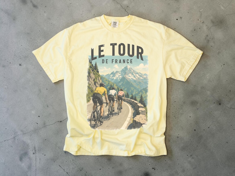 Le Tour De France Shirt, Cycling Tshirt, Unisex Comfort Colors Tee, Gifts for Cyclists, Road Bike Tee, French Graphic Tee, Bicycle Shirt