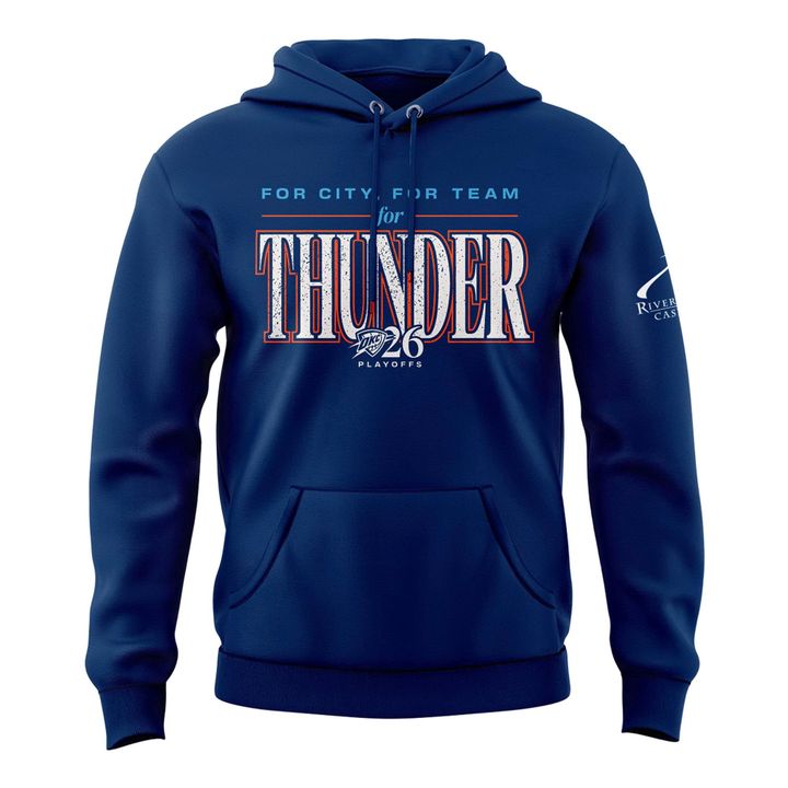 Exclusive 2026 Oklahoma City Thunder Playoffs Round 2 Game 2 Hoodie “For City. For Team. For Thunder.”