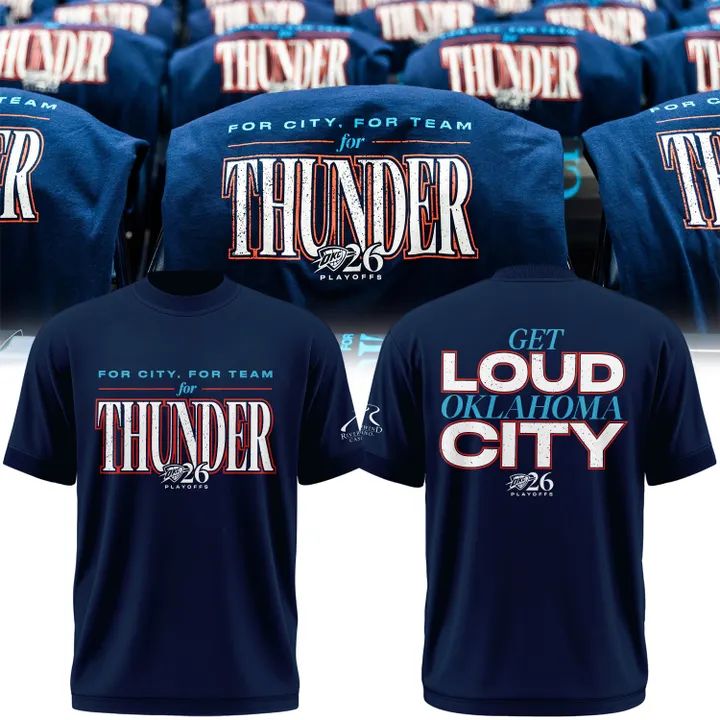 Limited Edition 2026 Oklahoma City Thunder Playoffs Round 2 Game 2 T-Shirt “For City. For Team. For Thunder.”