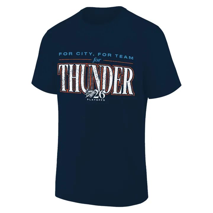 Limited Edition 2026 Oklahoma City Thunder “For City. For Team. For Thunder.” Playoffs Round 2 Game 2 T-Shirt
