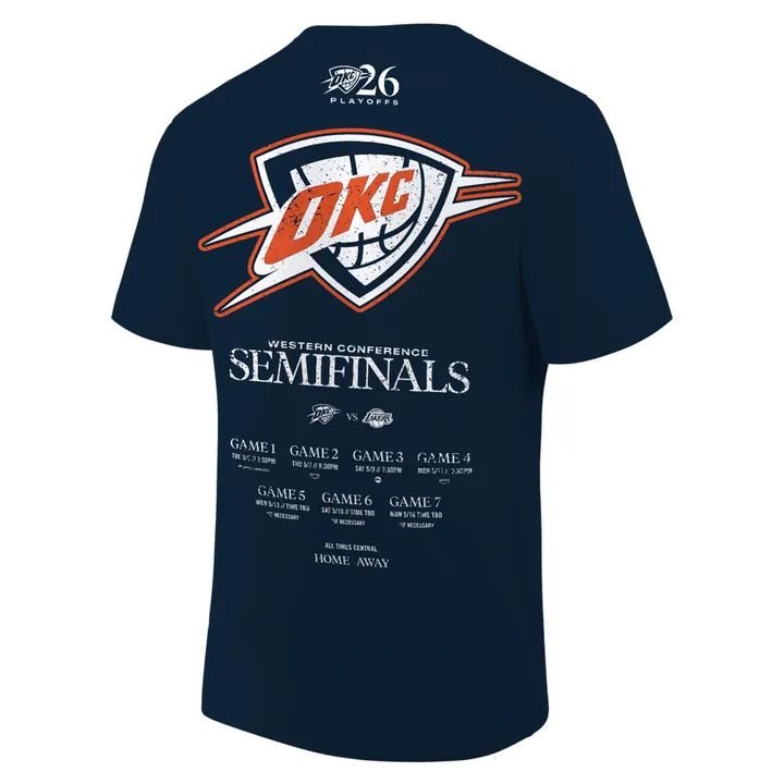 Limited Edition 2026 Oklahoma City Thunder “For City. For Team. For Thunder.” Playoffs Round 2 Game 2 T-Shirt