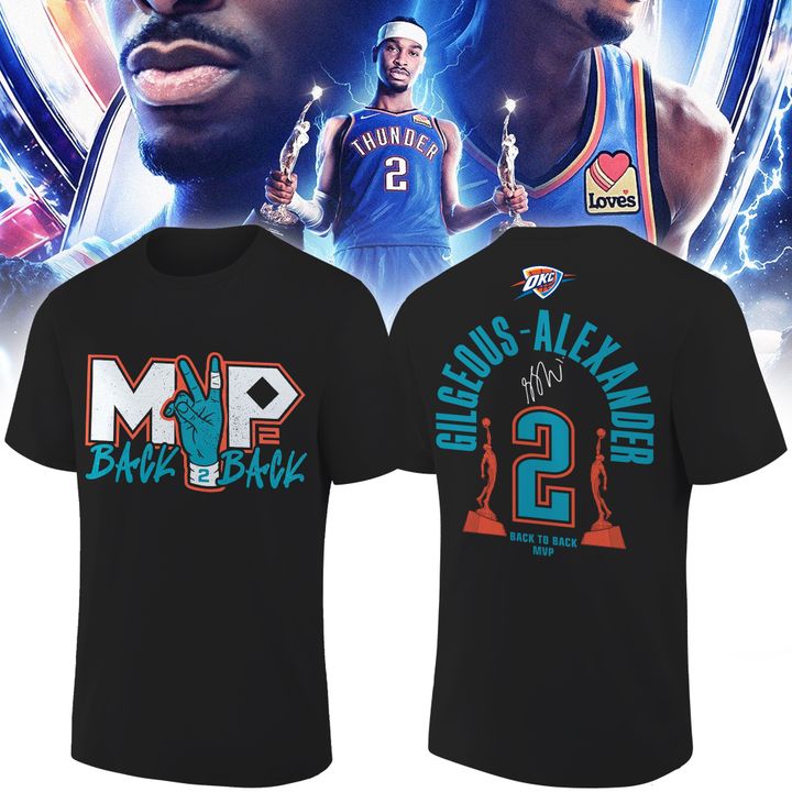OKC Thunder 2026 MVP Back 2 Back Signature T-shirt