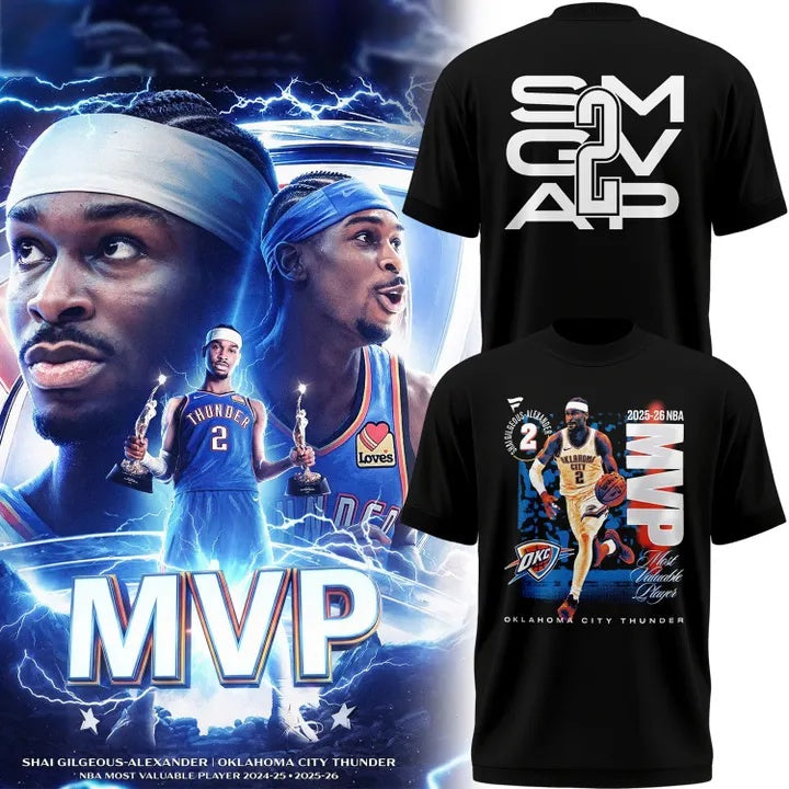 .OKC Thunder Shai Gilgeous-Alexander 2026 MVP Back2Back Limited Shirt v3