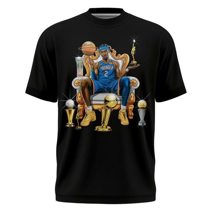 Shai Gilgeous Alexander BACK-TO-BACK MVP Black T-Shirt V2