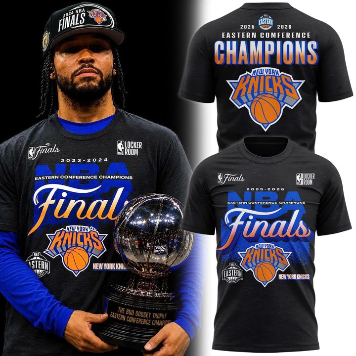 Men's New York Knicks Fanatics Charcoal 2026 NBA Eastern Conference Champions Two-Sided T-Shirt