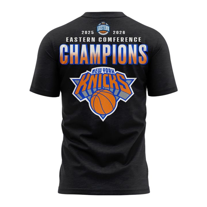 Men's New York Knicks Fanatics Charcoal 2026 NBA Eastern Conference Champions Two-Sided T-Shirt