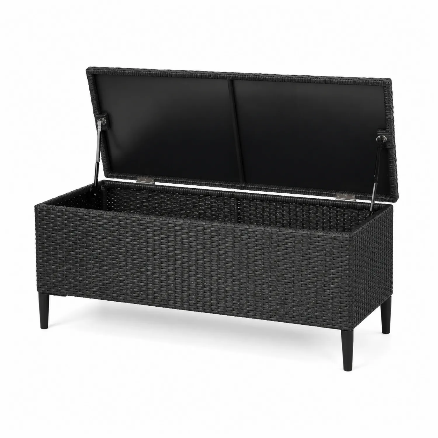 Contenitore portaoggetti in Rattan Nero con Struttura in Metallo-Elqironix
