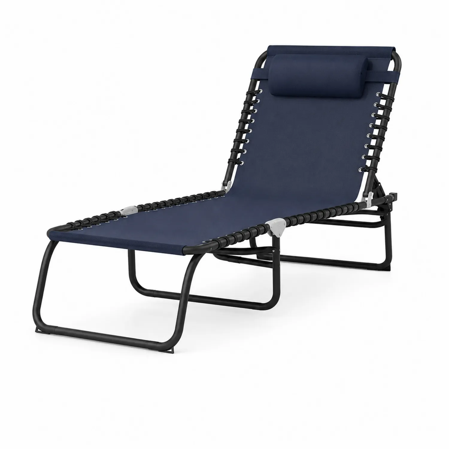 Sdraio in Metallo e Tessuto Blu Reclinabile-Elqironix
