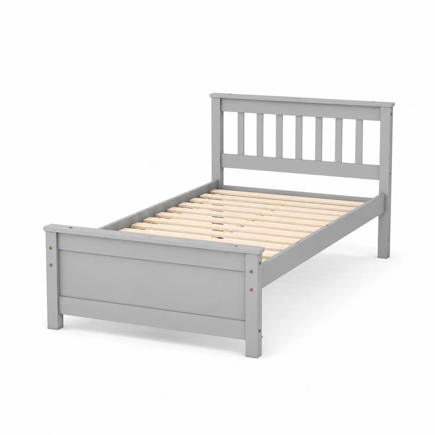 Letto singolo in legno grigio 200x90 cm-Elqironix