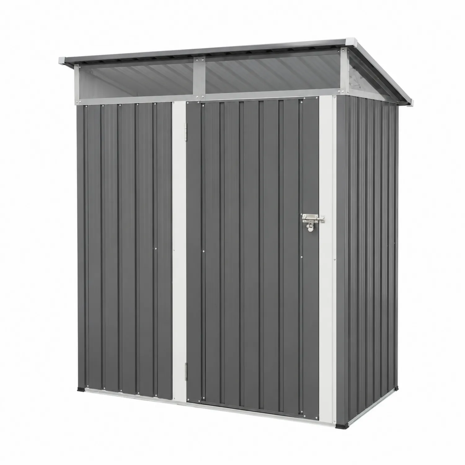 Capanno da giardino in acciaio zincato 213x127x185 cm-Elqironix