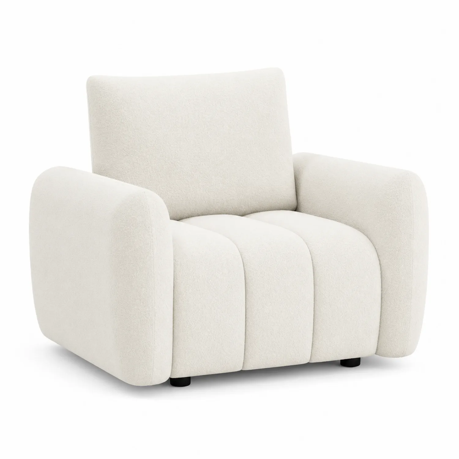 Poltrona in Tessuto Bouclé Bianco-Elqironix