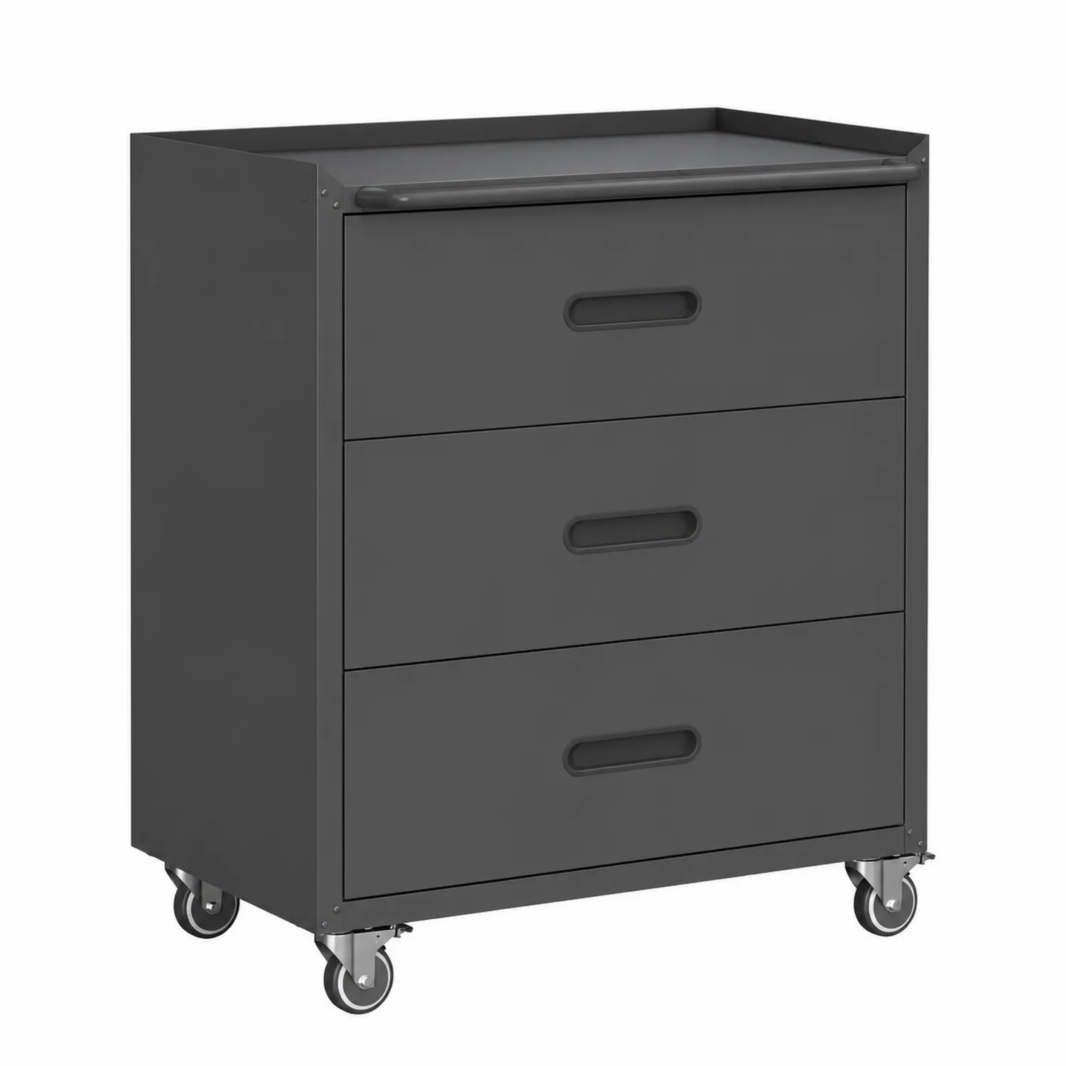 Cassettiera in Metallo Grigio con 3 Cassetti e Ruote-Elqironix