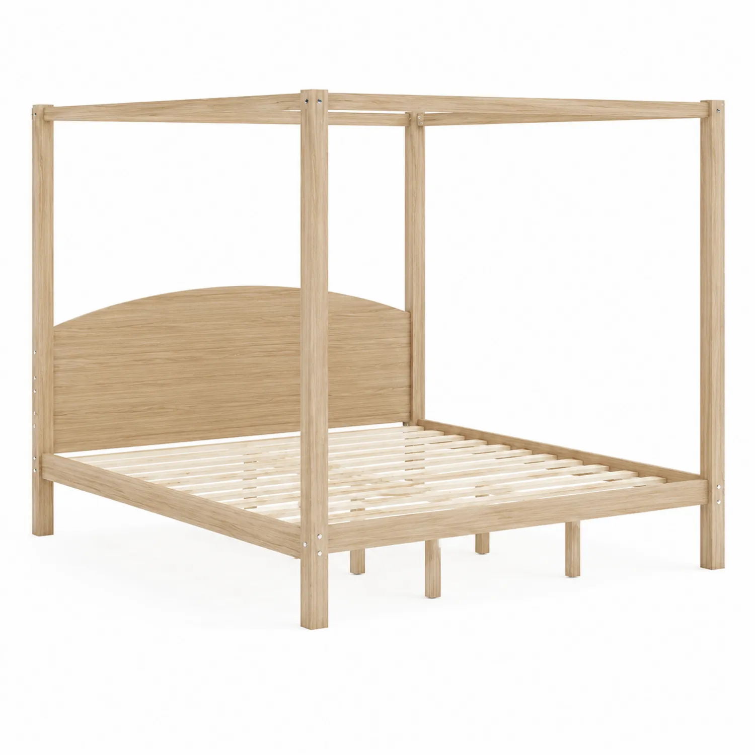Letto a Baldacchino in Legno Massello 200x160 cm-Elqironix