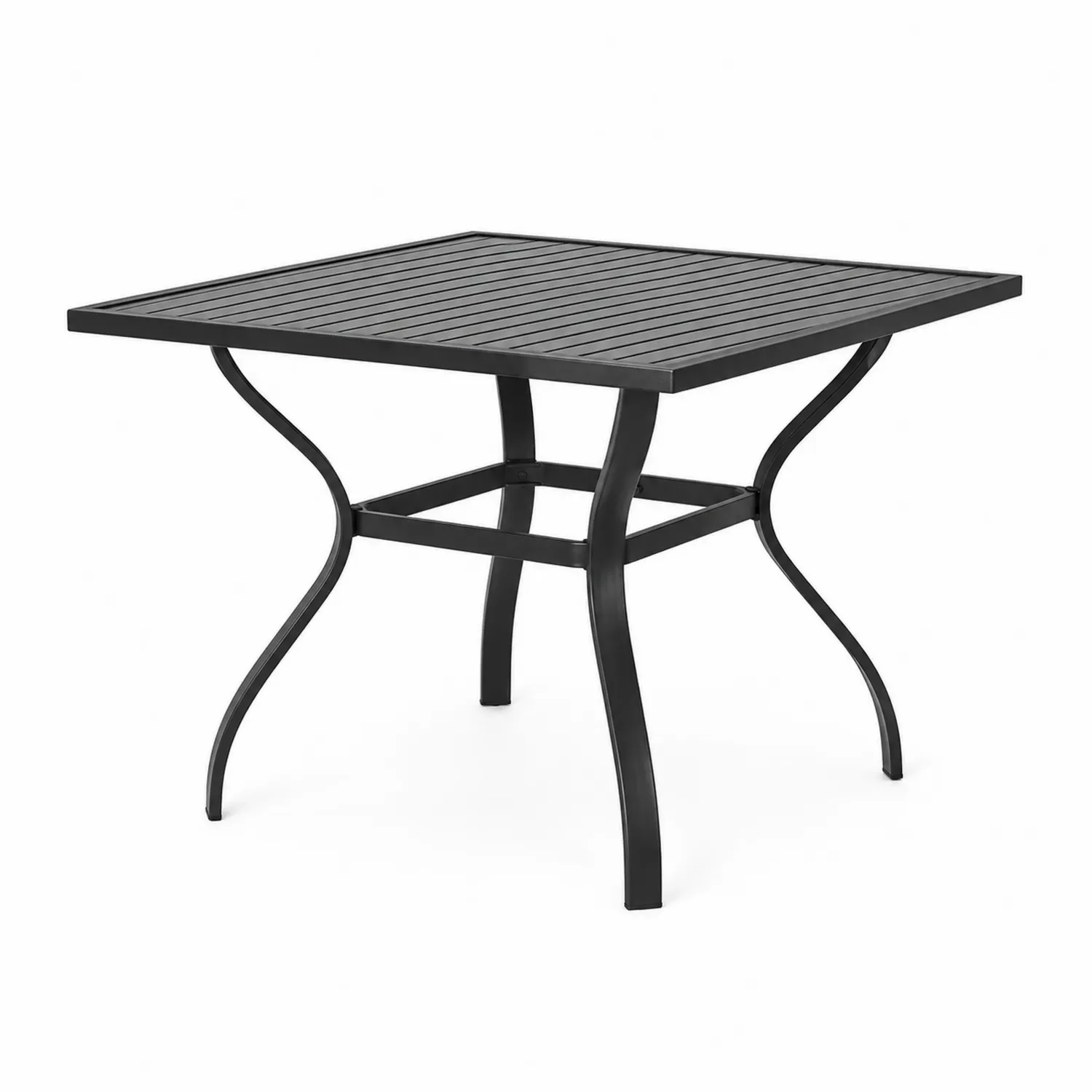 Tavolo quadrato in metallo nero 90x90x75 cm per esterni-Elqironix