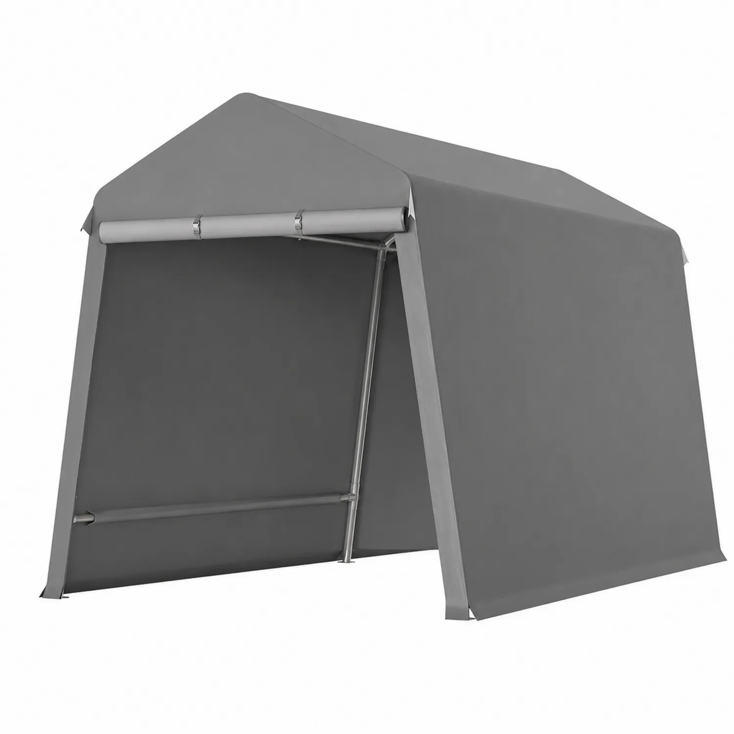 Capanno portatile in metallo e poliestere grigio 300x200x180 cm-Elqironix