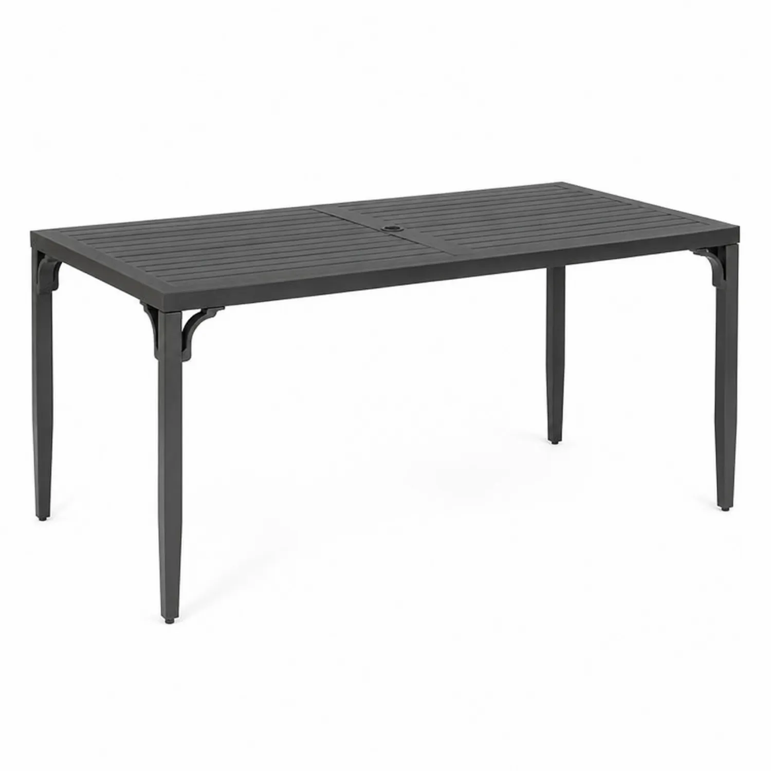 Tavolo rettangolare da giardino in alluminio grigio-Elqironix