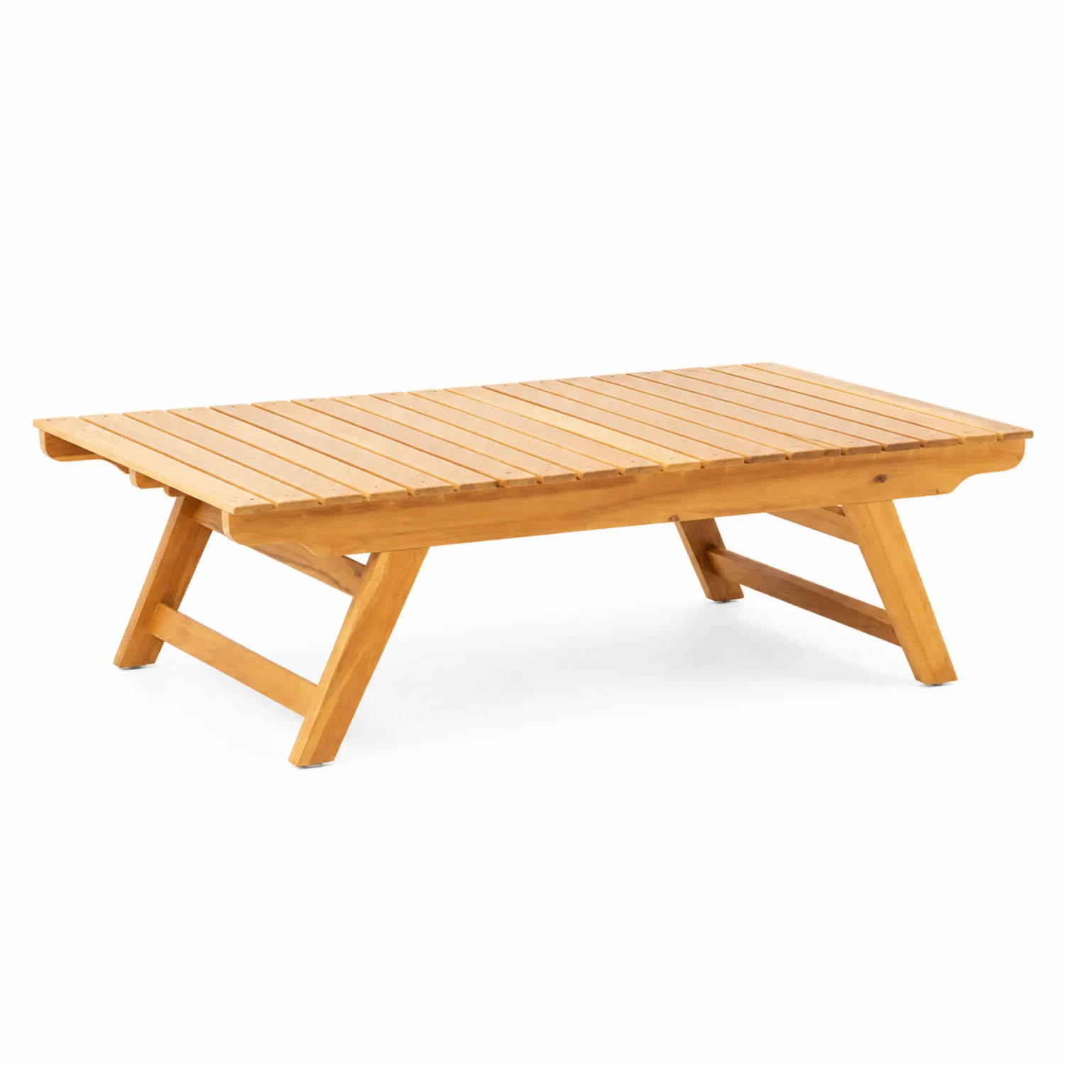 Tavolino da caffè rettangolare in legno di acacia 120x60x35 cm-Elqironix