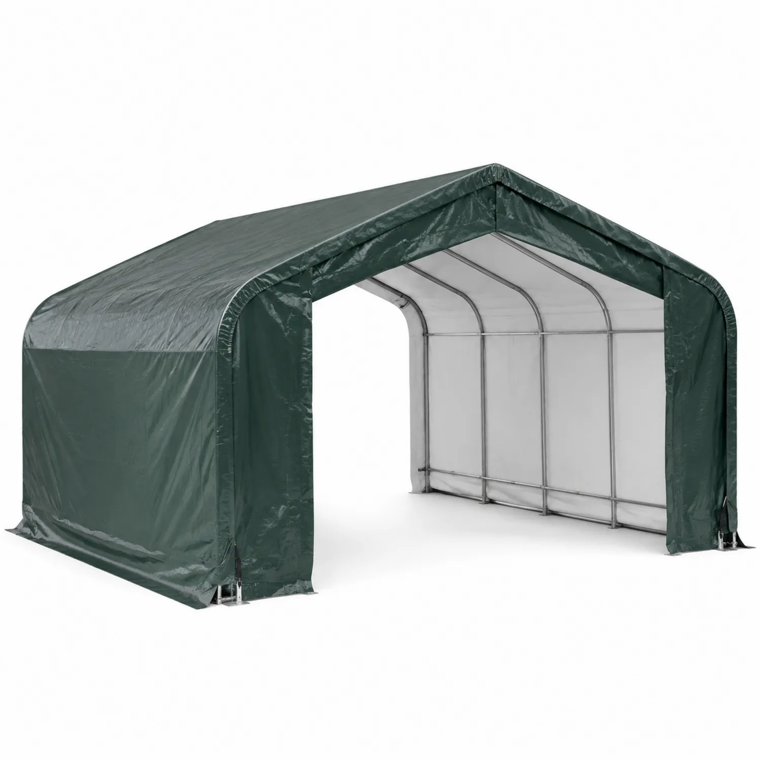 Garage portatile in metallo con copertura in polietilene verde 6x3x2.7m-Elqironix