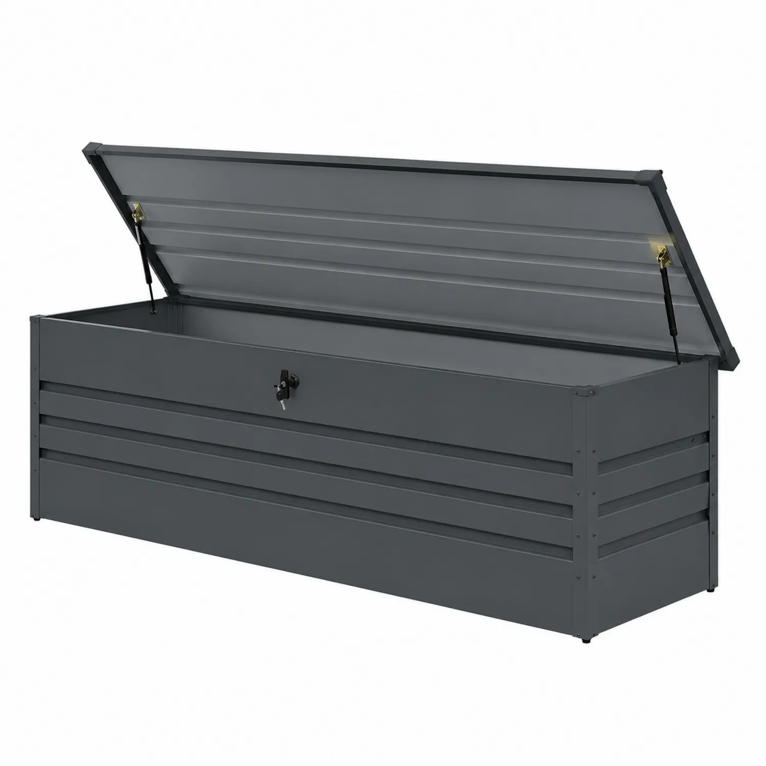 Baule Portaoggetti in Acciaio Grigio 150x50x60 cm-Elqironix