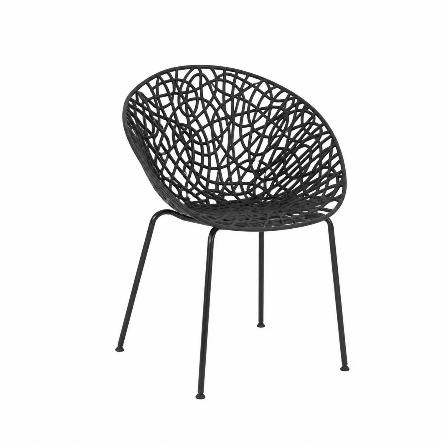 Sedia in Metallo Verniciato Nero-Elqironix