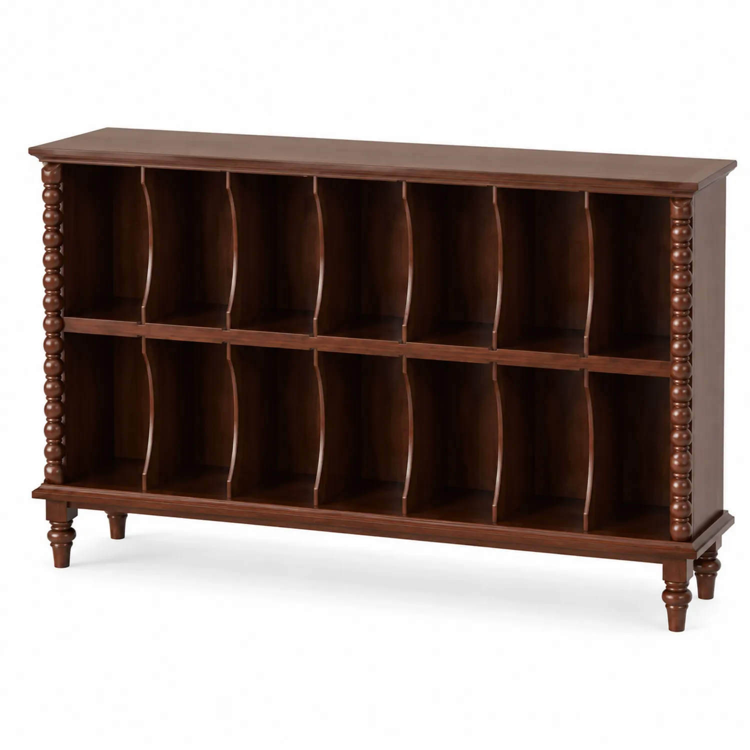 Libreria in Legno Massello con 12 Scomparti-Elqironix