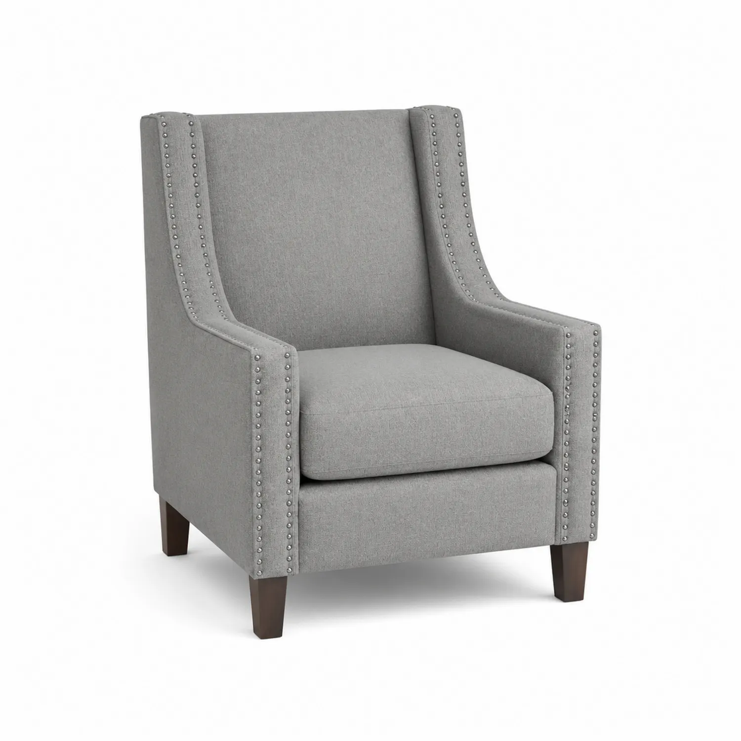 Poltrona in Tessuto Grigio con Schienale Alto-Elqironix