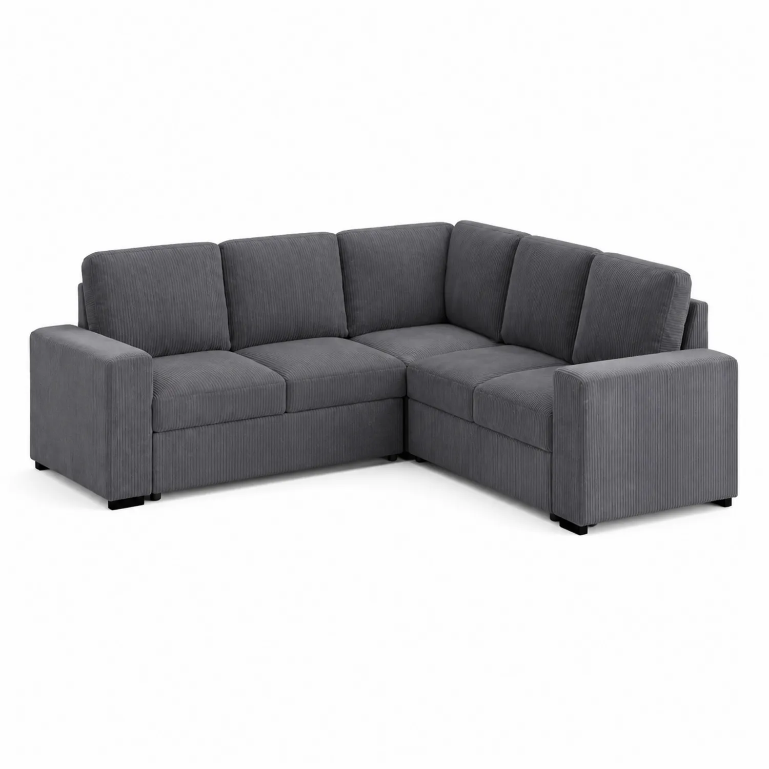 Divano angolare in velluto a coste Grigio Scuro 260x200x90 cm-Elqironix