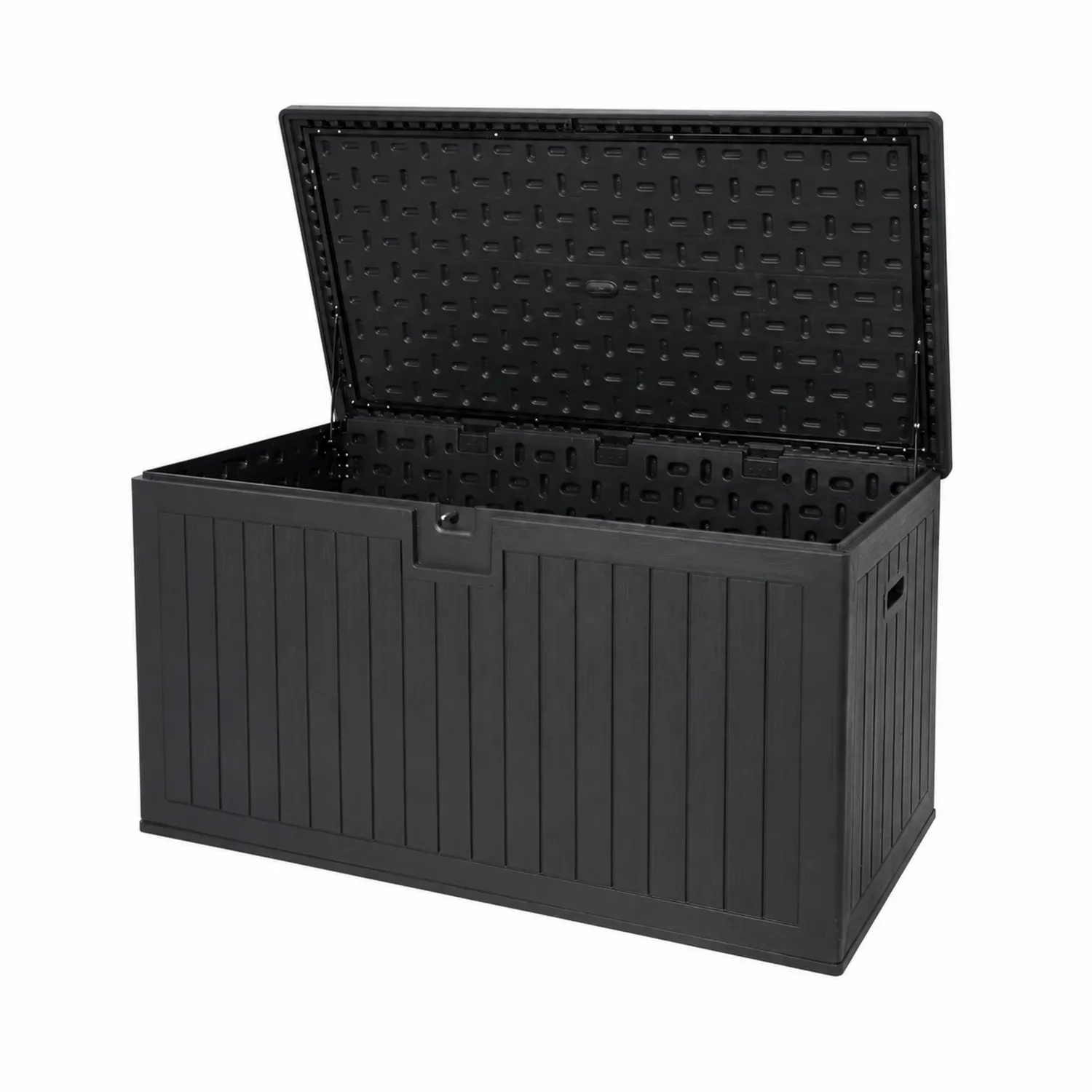 Contenitore portaoggetti rettangolare in plastica nera 120x50x60 cm-Elqironix
