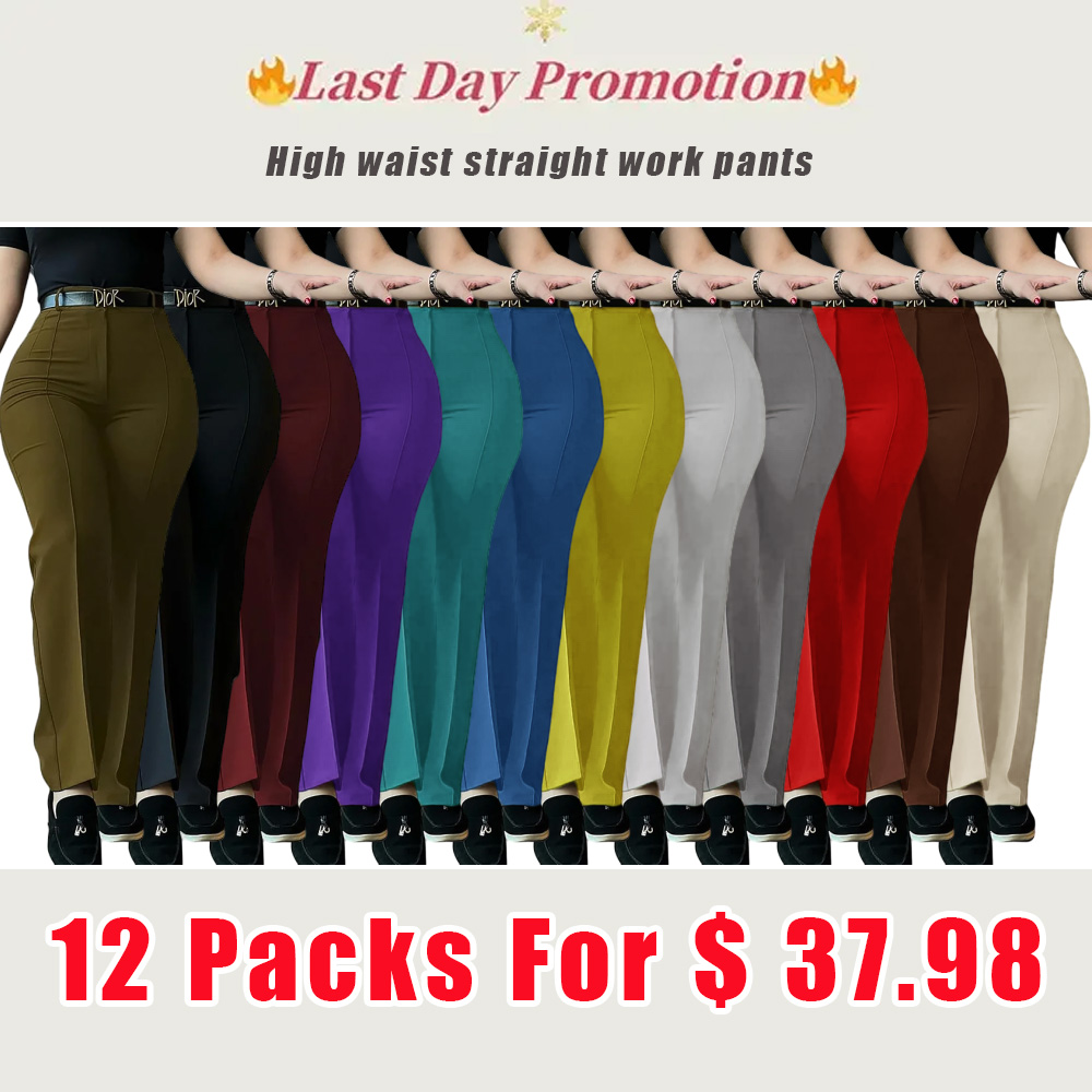 Work Pants for Women High Waist Straight Leg Work Pants Business Casual Trousers