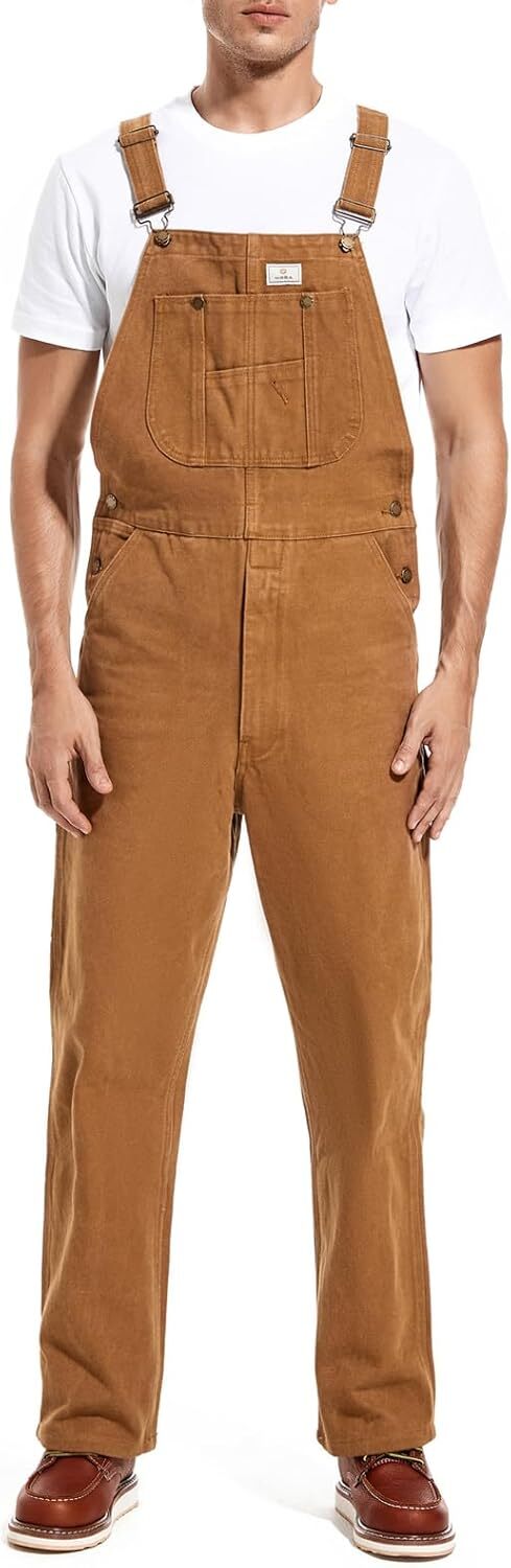 🔥Last Day Promotion🔥Men's Denim Bib Overalls, Workwear with Adjustable Straps and Convenient Tool Pockets