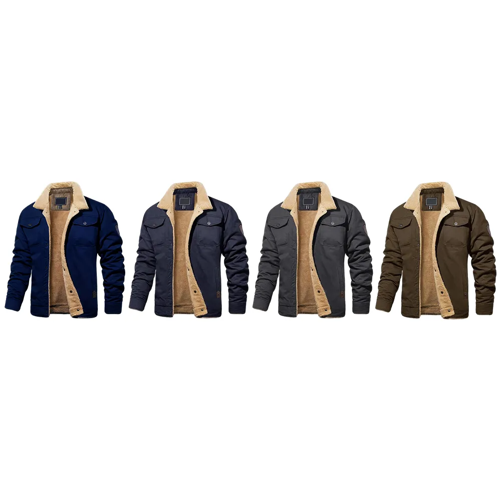 Men's Sherpa Lined Trucker Jacket – Warm, Casual Cotton Fleece
