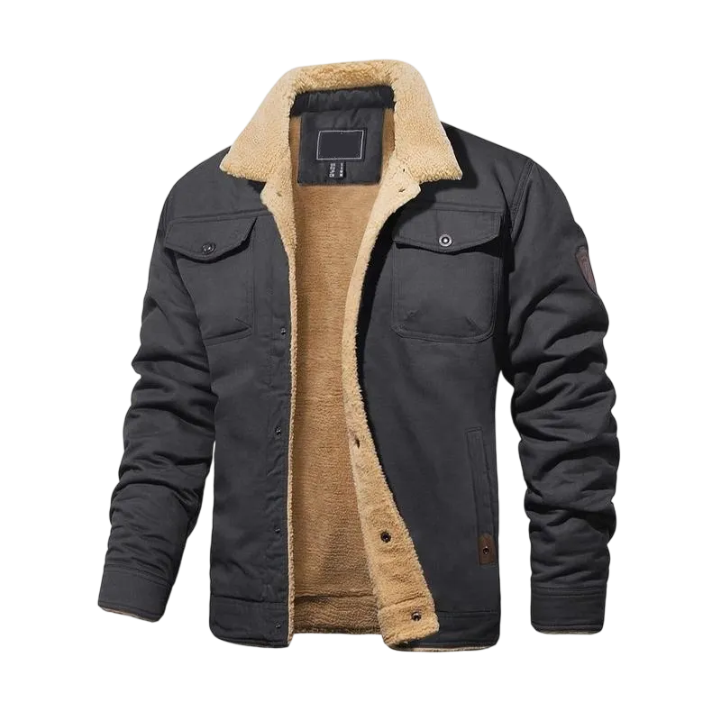 Men's Sherpa Lined Trucker Jacket – Warm, Casual Cotton Fleece
