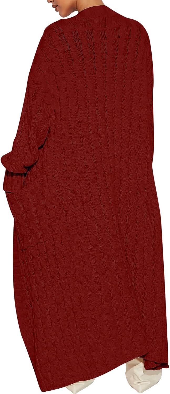 Women's Long Cardigan 2024 Oversized Coat Long Sleeve Open Cardigan Knitted Extra Long Coat Autumn Fashion Jacket Clothes