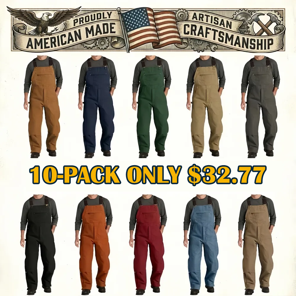 💥Last Day 50% SALE OFF 💥Promotion ! Men's Denim Bib Overalls, Workwear with Adjustable Straps and Convenient Tool Pockets