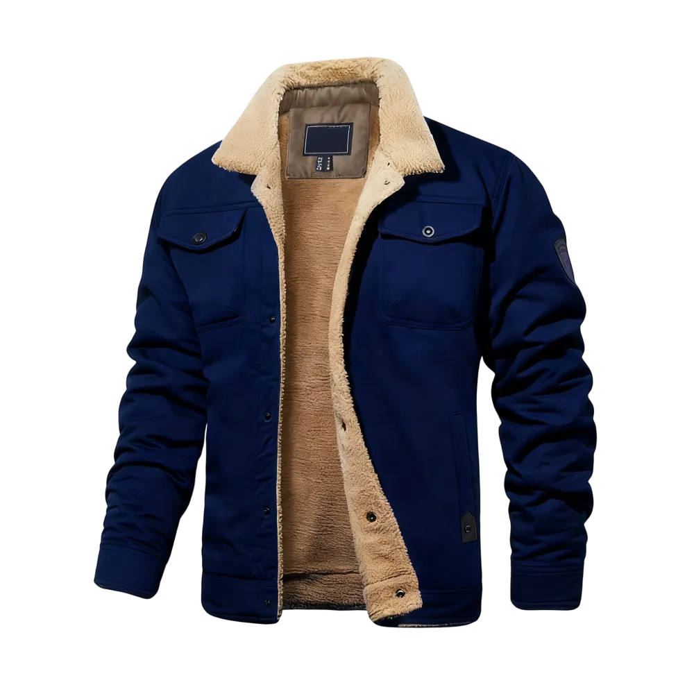 Men's Sherpa Lined Trucker Jacket – Warm, Casual Cotton Fleece