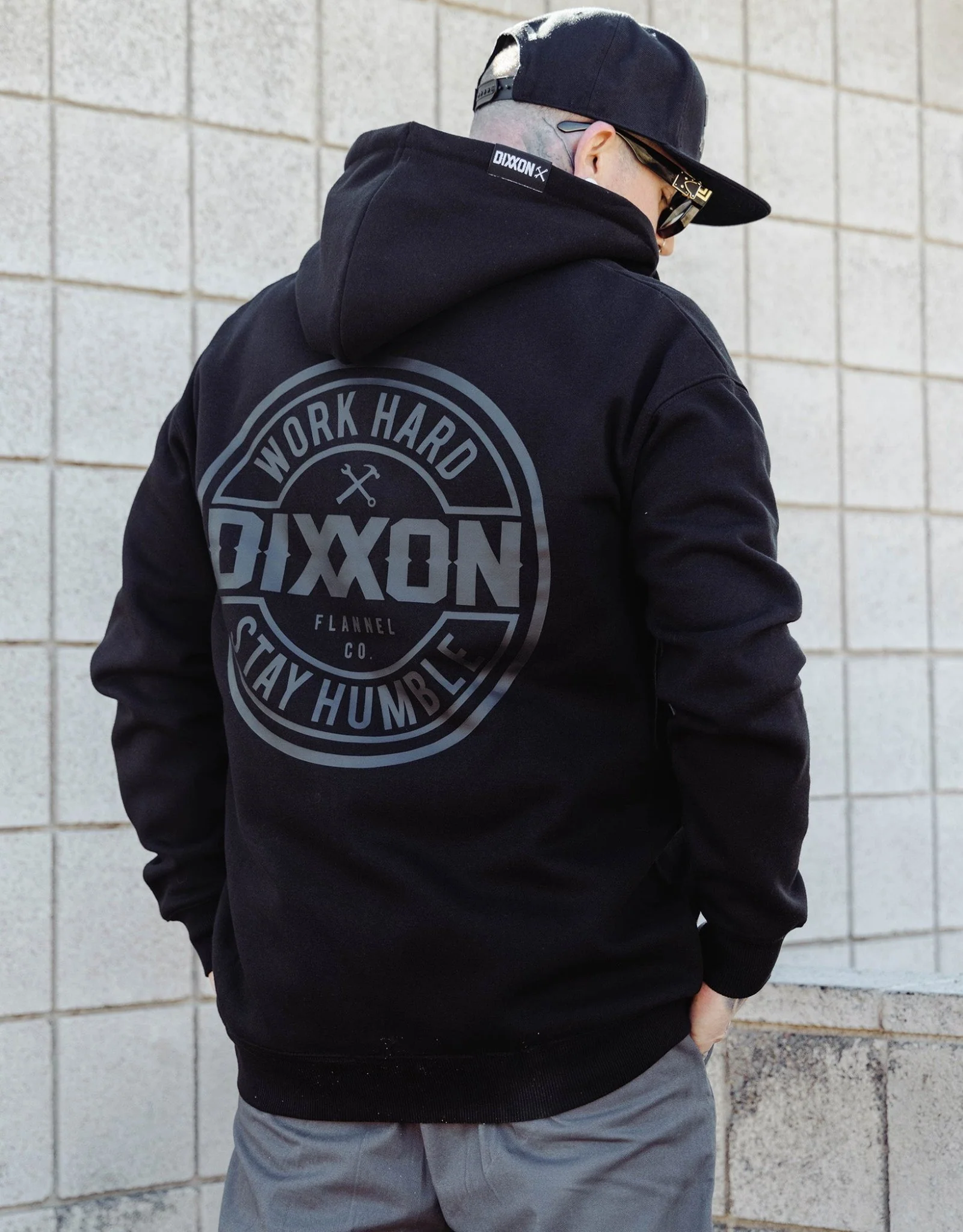 Gray Corpo Zip Up Hoodie - Black