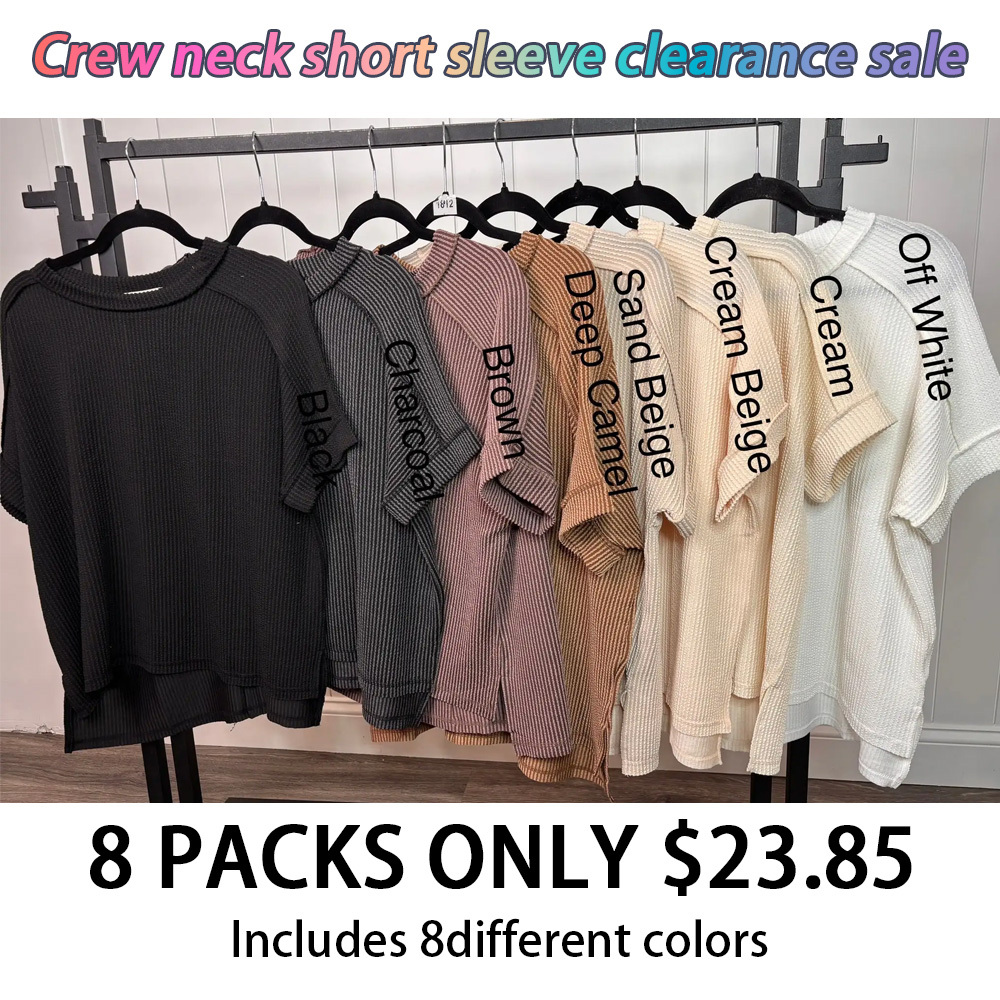 ⏰Hot Sale-2025 Tops Short Sleeve T-Shirts Cute Round Neck T-Shirts Shirts (Multiple Colors)