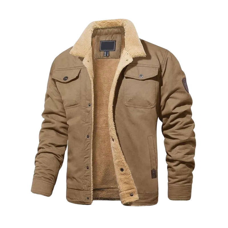 Men's Sherpa Lined Trucker Jacket – Warm, Casual Cotton Fleece