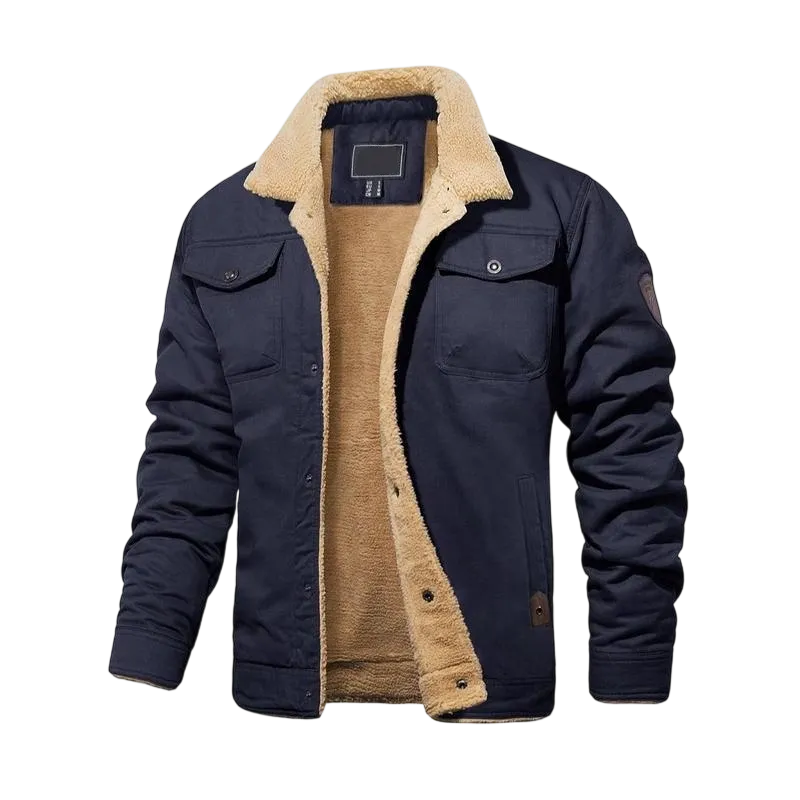 Men's Sherpa Lined Trucker Jacket – Warm, Casual Cotton Fleece