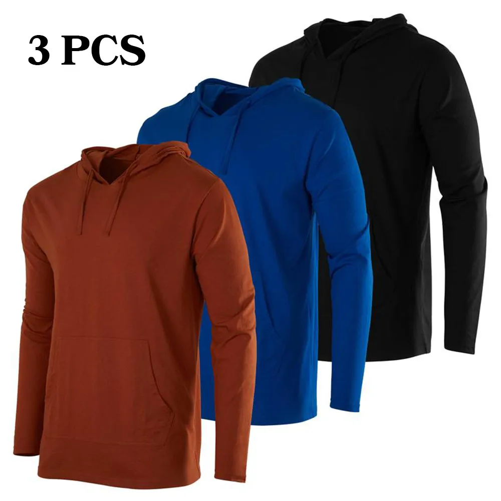 Men's Cotton Lightweight Casual Pullover Drawstring Hoodie With Pocket (Big & Tall)
