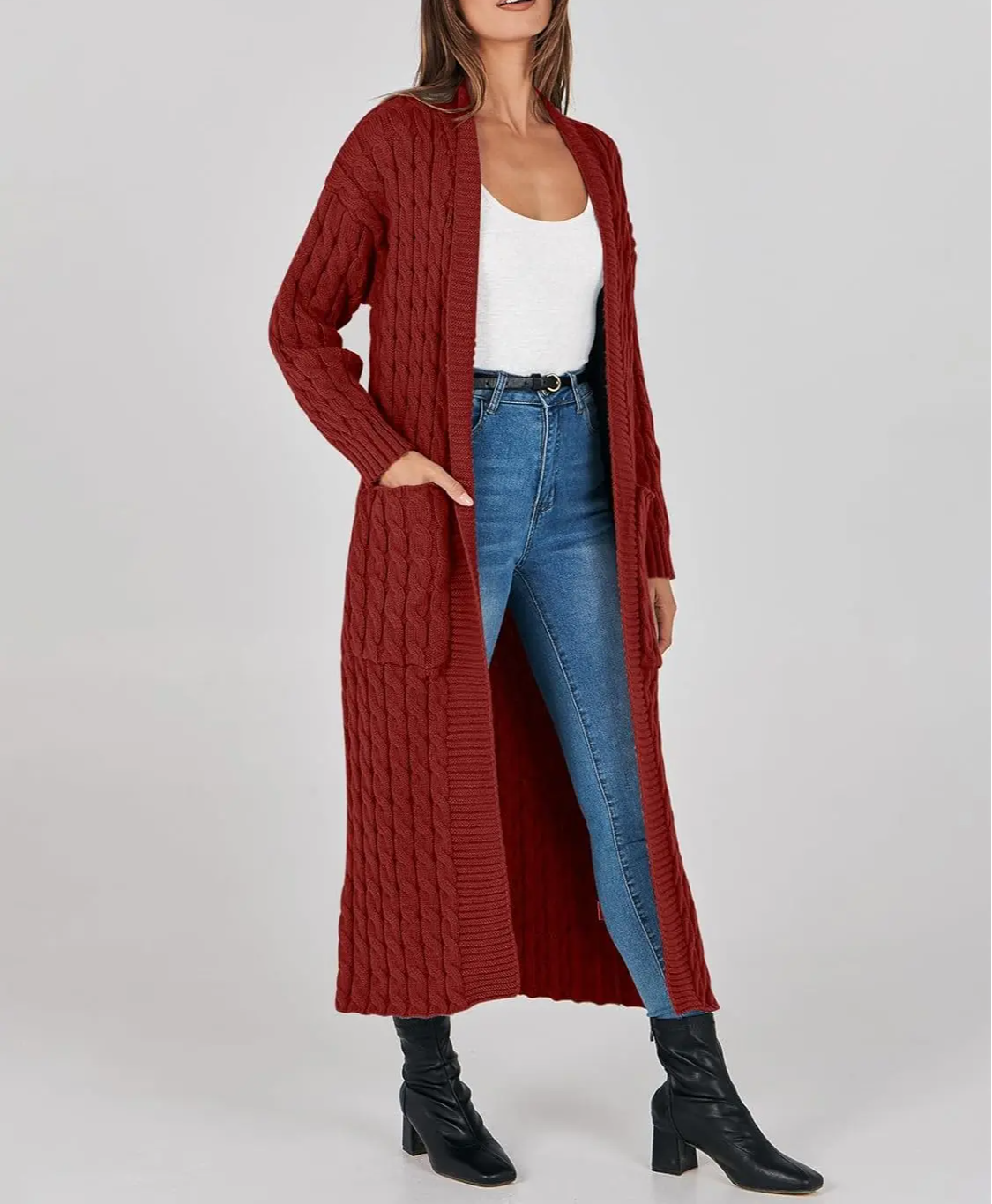 Women's Long Cardigan 2024 Oversized Coat Long Sleeve Open Cardigan Knitted Extra Long Coat Autumn Fashion Jacket Clothes