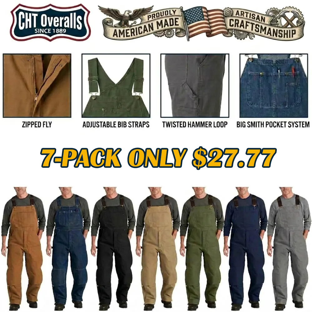 💥Last Day 50% SALE OFF 💥Promotion ! Men's Denim Bib Overalls, Workwear with Adjustable Straps and Convenient Tool Pockets