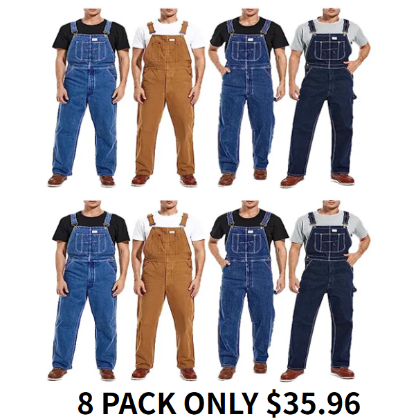 🔥Last Day Promotion🔥Men's Denim Bib Overalls, Workwear with Adjustable Straps and Convenient Tool Pockets