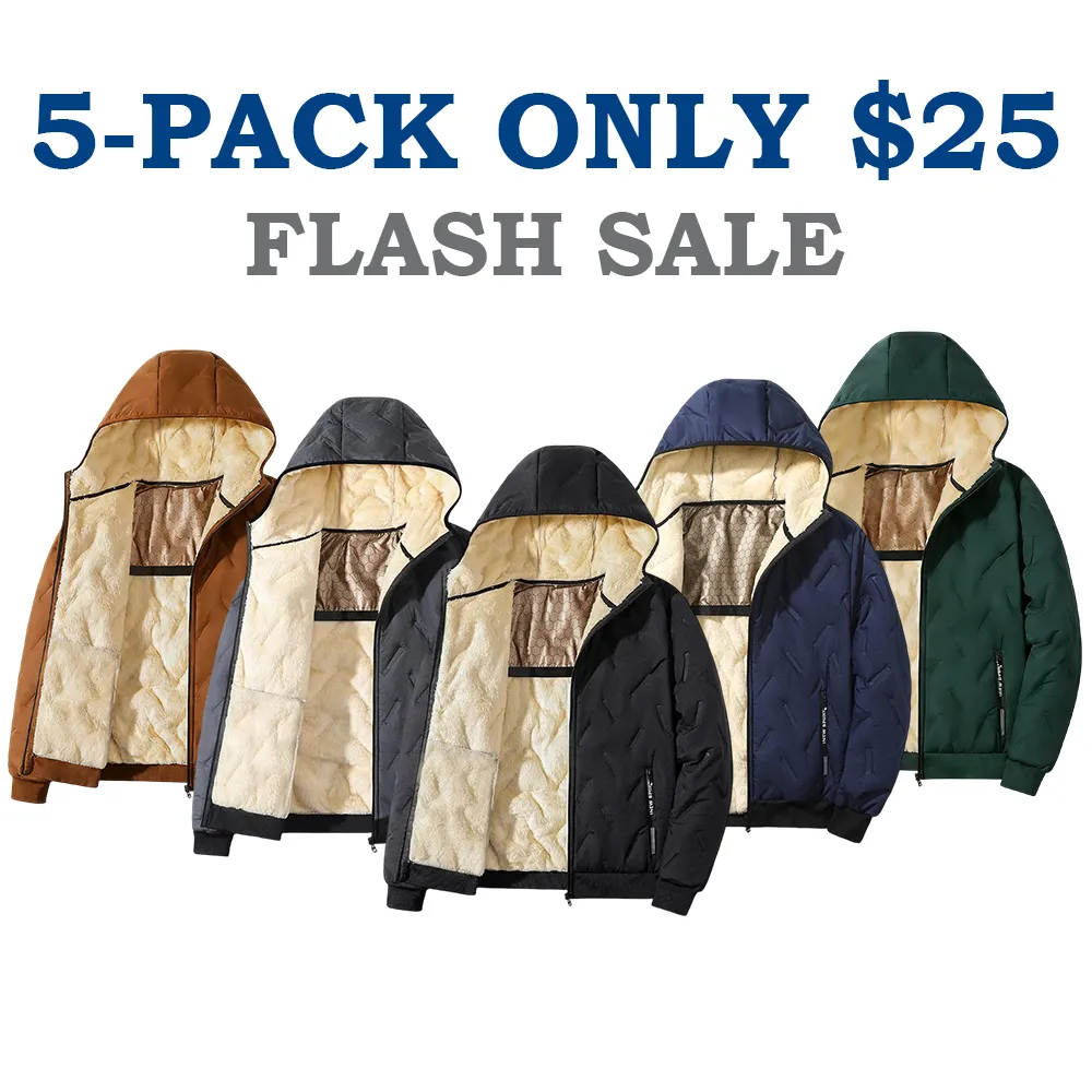 Men's Winter Warm Jacket with Fleece Lining Regular Fit