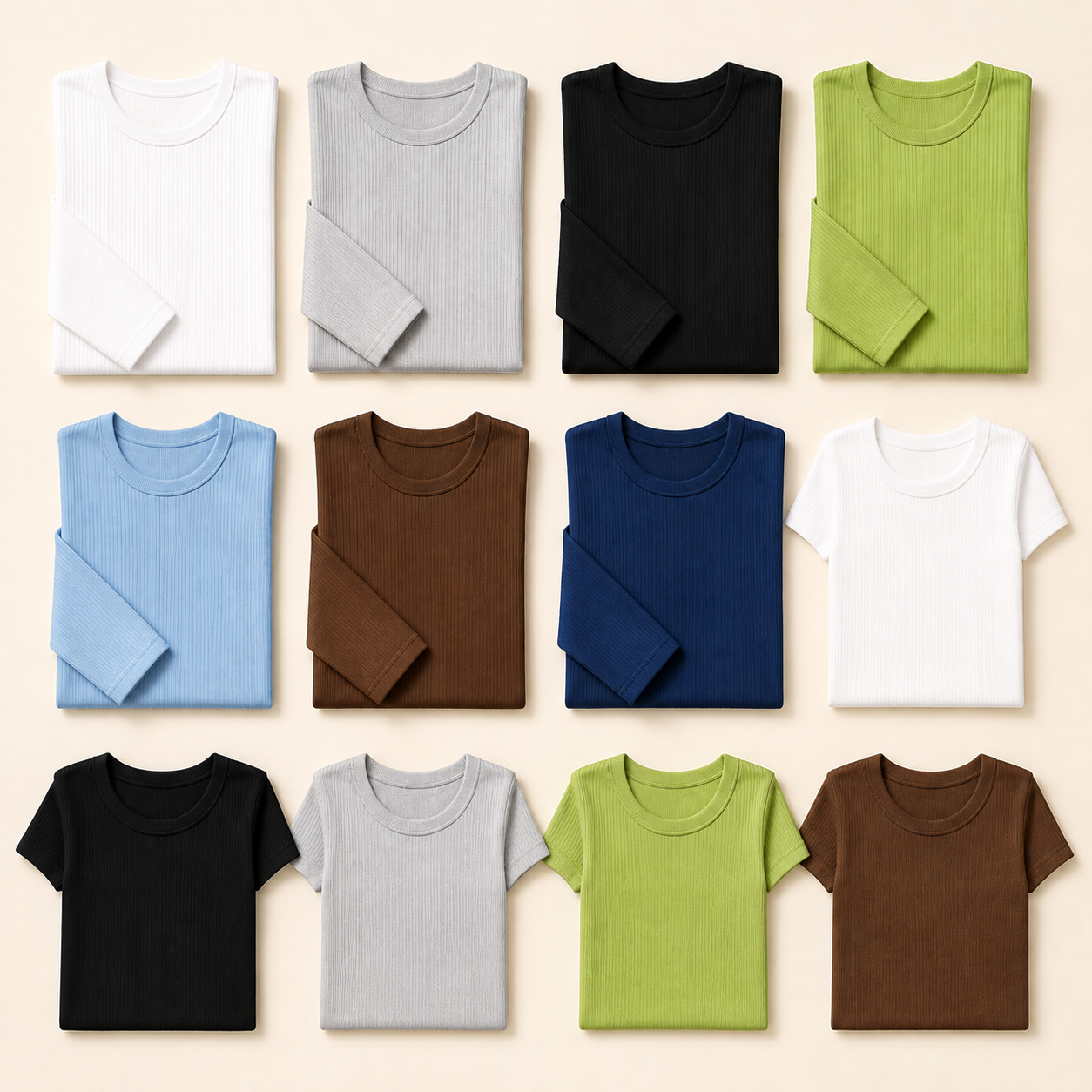 Twelve piece bundle with seven long sleeve and five short sleeve tops