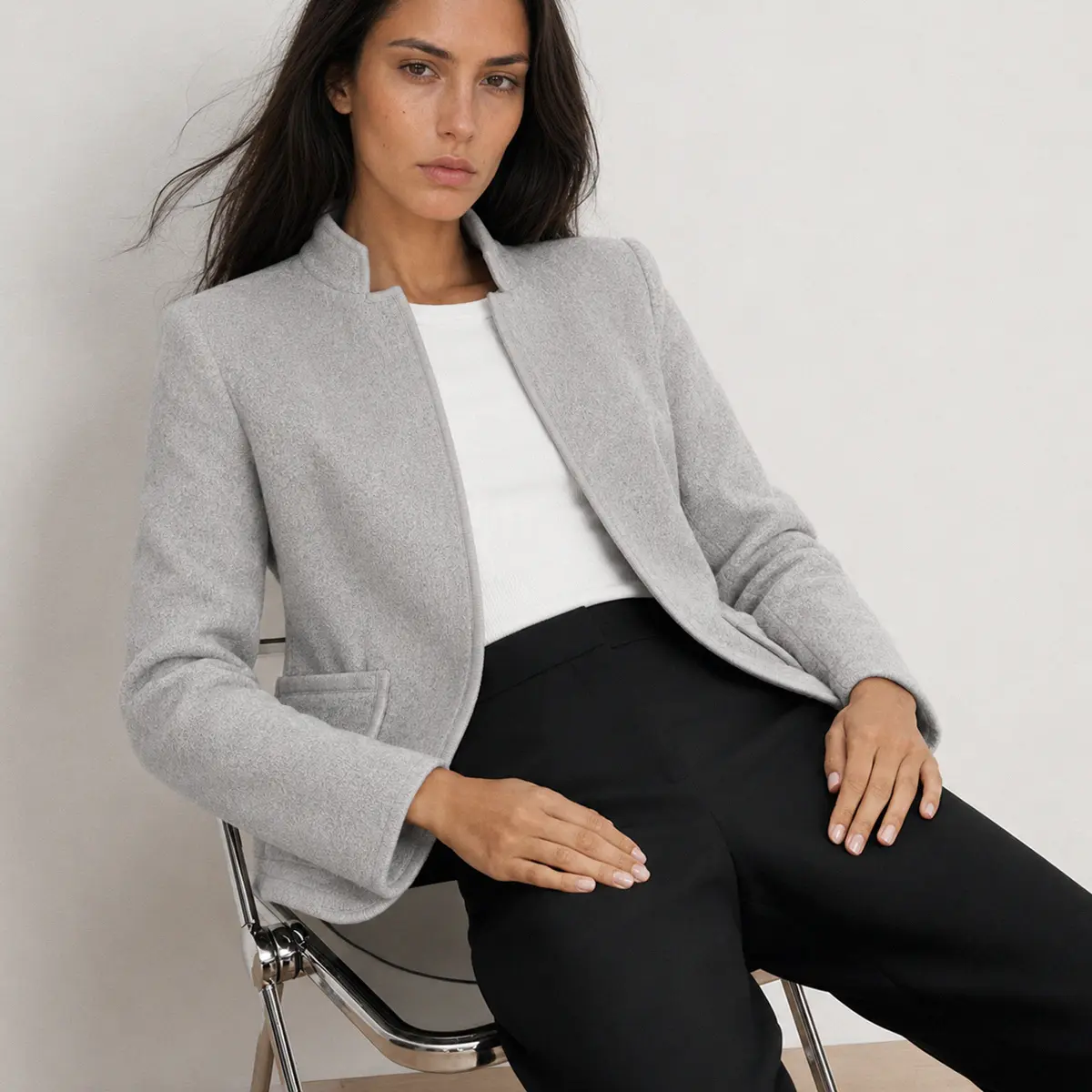 Light Gray blazer included in the eight-piece bundle