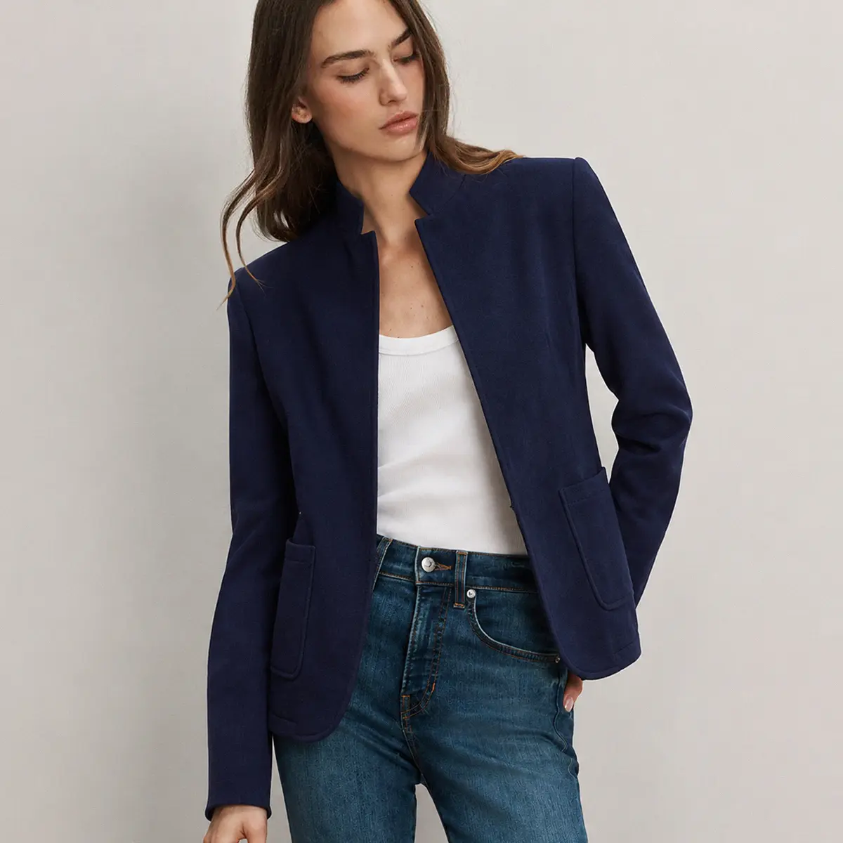 Navy blazer included in the eight-piece bundle