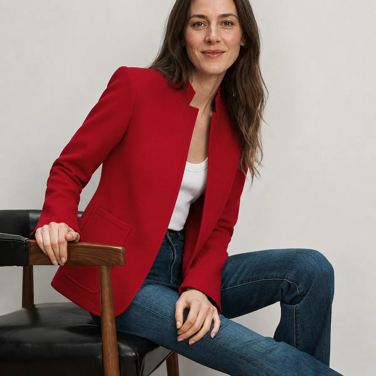 Red blazer included in the eight-piece bundle